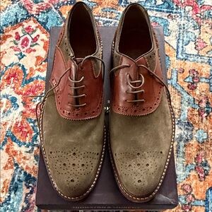 Johnston & Murphy Olive and Brown Oxfords